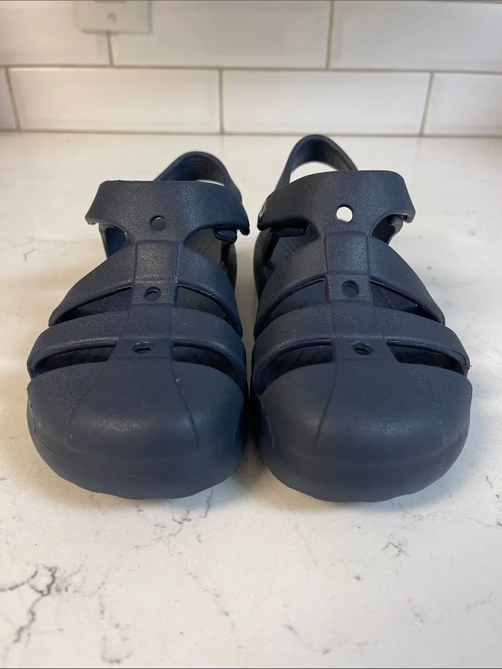 Crocs Kids' Classic Fisherman Sandal Navy Blue Size 13 Style Number 210625